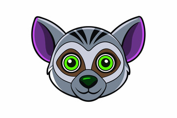 A Lemur Head icon vector art in illustration on white background