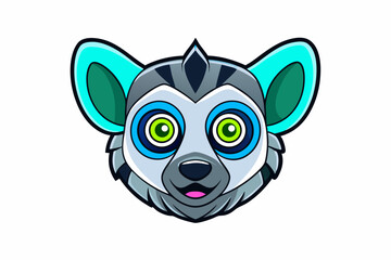 A Lemur Head icon vector art in illustration on white background