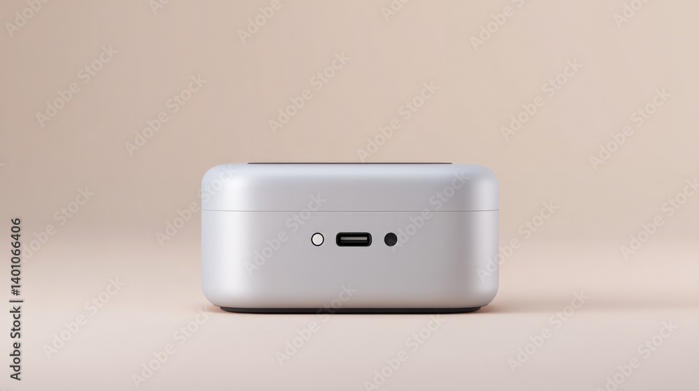 Poster minimalistic image of sleek diagnostic device against plain light background with ample copy space