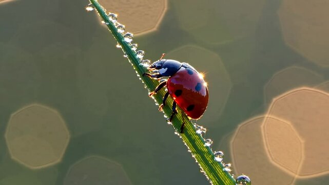 ladybug on a blade of grass
