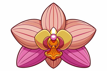 pink orchid isolated on white background