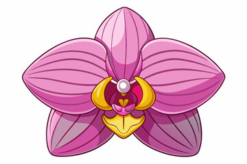pink orchid isolated on white background