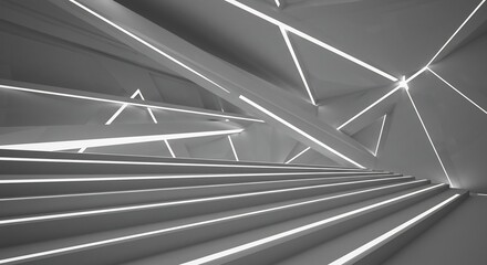 Obraz premium Illuminated modern interior with a geometric design and a futuristic vibe