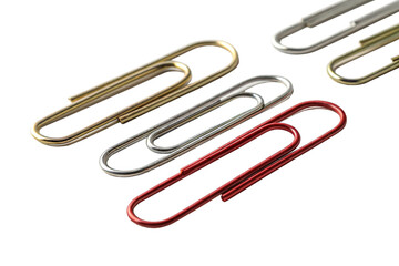 Obraz premium close-up of paper clips, isolated on transparent background - generated by ai