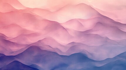 Abstract Pastel Landscape Rolling Hills in Pink, Purple and Blue Hues