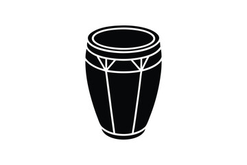 Silhouette art illustration of a conga drum.eps