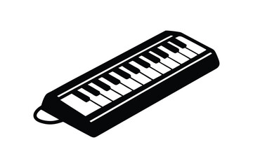 Silhouette art illustration of a melodica.eps