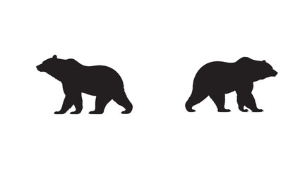 Fototapeta premium Grizzly bear or polar bear silhouette flat vector icon
