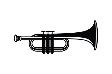 Naklejka premium Silhouette art illustration of a trumpet.eps