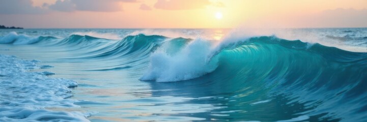 Soothing oceanic hues blend into gentle waves, gentle, watercolor