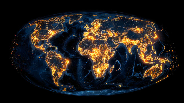 Global City Lights On Earth