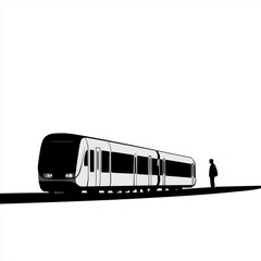 train on the white background