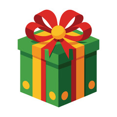 Christmas gift box on white background