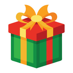 Christmas gift box on white background