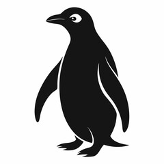 Fototapeta premium AI Generated Ad-lie Penguin Vector Silhouette Isolate White Background