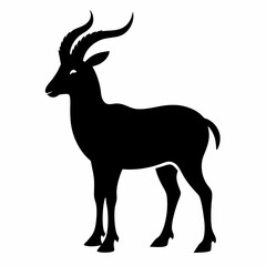 Fototapeta premium AI Generated Addax Vector Silhouette Isolate White Background