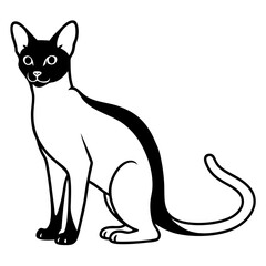 Fototapeta premium AI Generated Abyssinian Vector Silhouette Isolate White Background