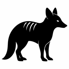 Fototapeta premium AI Generated Aardwolf Vector Silhouette Isolate White Background