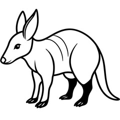 AI Generated  Aardvark Vector Silhouette isolate white background