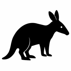 AI Generated  Aardvark Vector Silhouette isolate white background