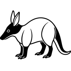 AI Generated  Aardvark Vector Silhouette isolate white background