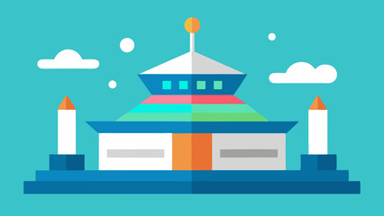 Naklejka premium Flat Vector Museum of Future Technology