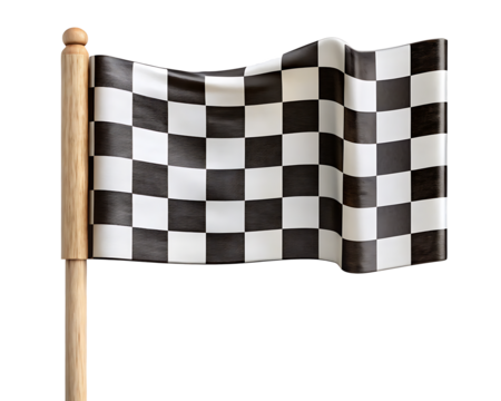 checkered flag on white background