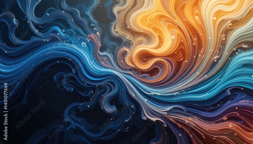 Poster dynamic abstract swirls of color artistic creation digital art vibrant environment aerial perspectiv