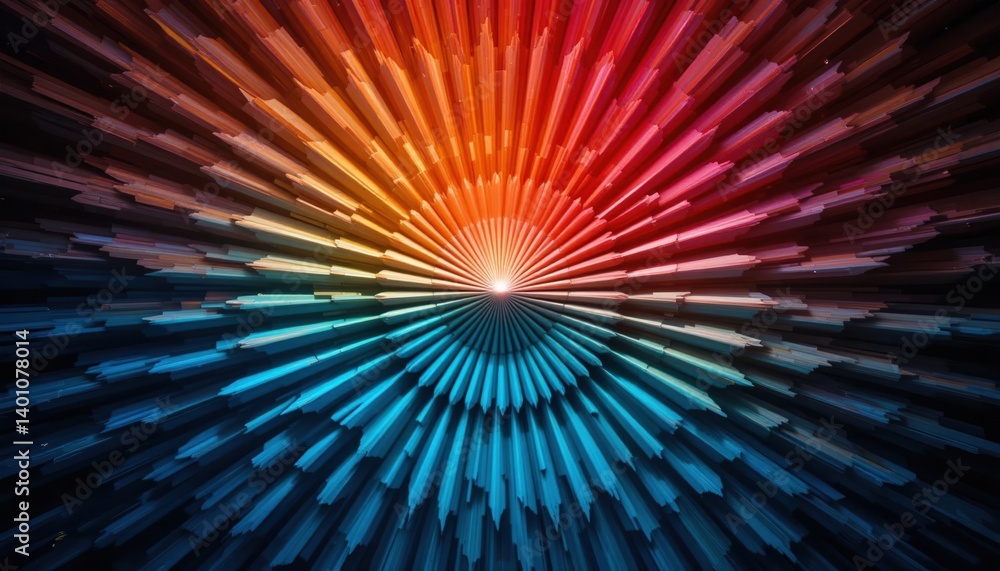 Aufkleber vibrant color explosion abstract art digital artwork dynamic environment wide-angle view artistic ex