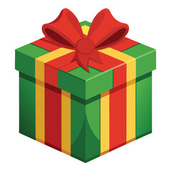 Christmas gift box on white background