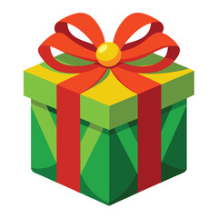 Christmas gift box on white background