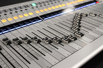 Professional silver digital audio mixer