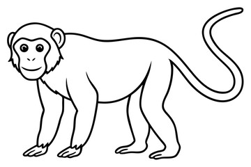 Stylized Proboscis Monkey Outline