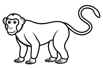 Stylized Proboscis Monkey Outline