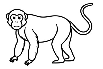 Stylized Proboscis Monkey Outline