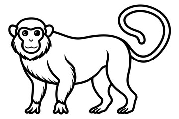 Stylized Proboscis Monkey Outline