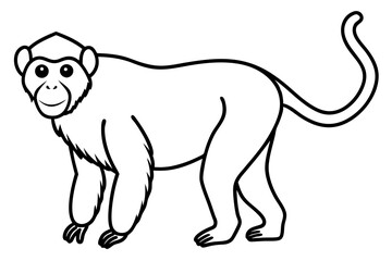 Stylized Proboscis Monkey Outline