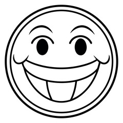 black and white cartoon emoticons expressing happiness.
