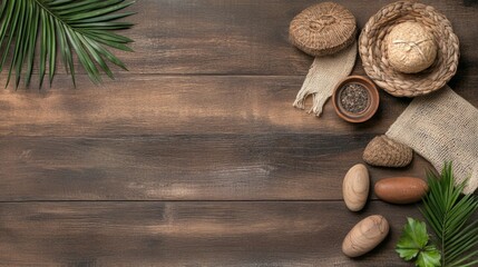 Silky skin of well-groomed feet is professionally showcased with soothing natural skincare elements, creating a tranquil atmosphere on a wooden surface