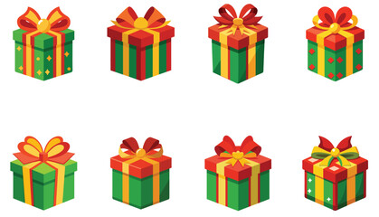 set of colorful gift boxes