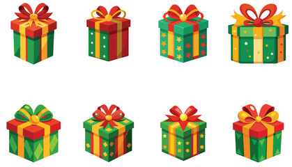 set of colorful gift boxes
