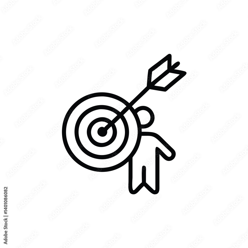 Poster hitting targets and achieving goals a symbolic representation of success and determination with a pe