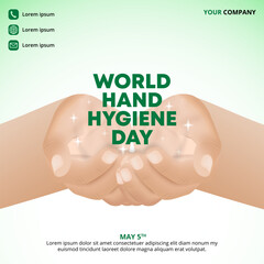 World Hand Hygiene Day with clean hands