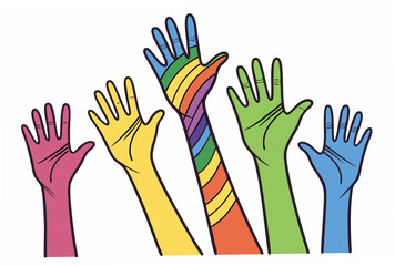Obraz premium colorful hands vector