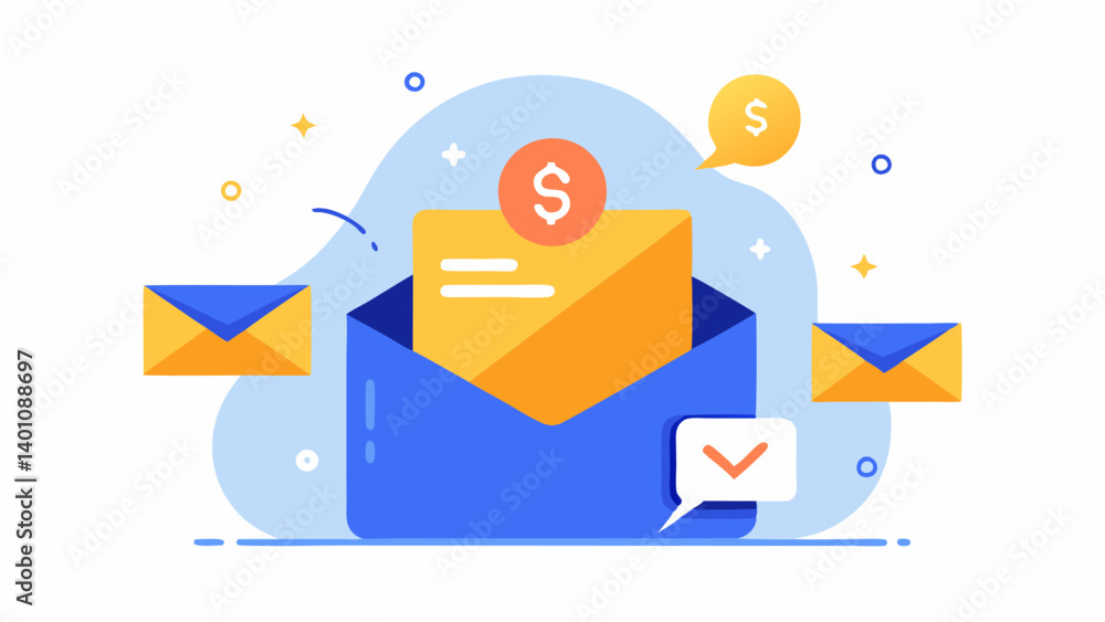 Poster reward points promotion a playful depiction of an email with a reward points graphic emphasizing sav