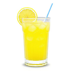 glass of lemonade isolated on transparent background