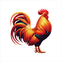 colorful free range male rooster