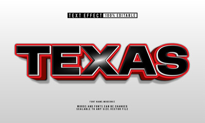Texas retro style editable text effect for vintage-themed design.
