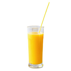glass of mango juice isolated on transparent background