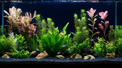 Naklejka na ściany i meble Aquarium With Plants And Fish